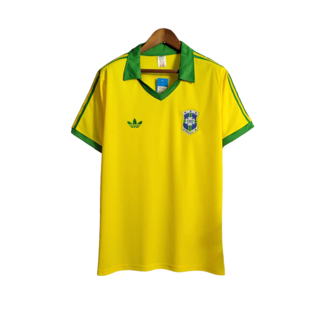 Camisa Retrô do Brasil I 1979 - Torcedor Masculina - Amarelo - Manto Elegante