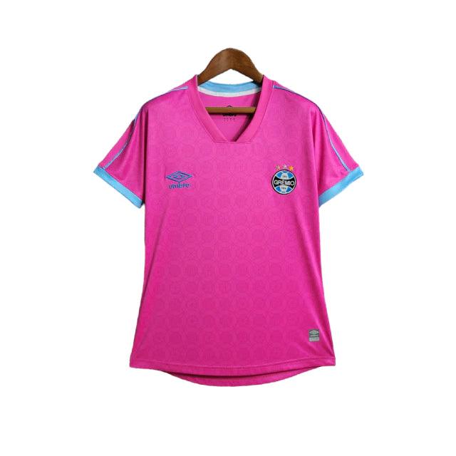 Camisa Grêmio Outubro Rosa 23/24 - Torcedor Feminina - Rosa - Manto Elegante