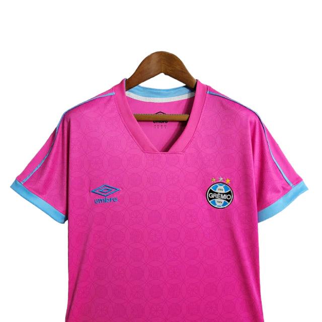 Camisa Grêmio Outubro Rosa 23/24 - Torcedor Feminina - Rosa - Manto Elegante