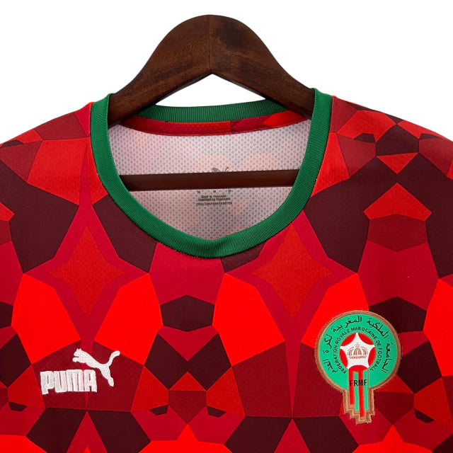 Camisa Seleção de Marrocos Edição Especial 23/24 - Torcedor Masculina - Vermelho - Manto Elegante