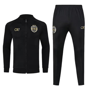 Conjunto Sporting Lisboa 23/24 - Masculino CR7 - Preto - Manto Elegante