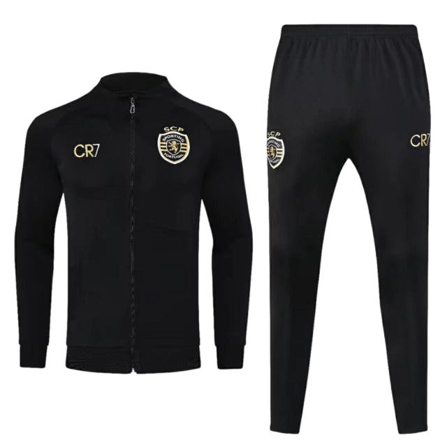 Conjunto Sporting Lisboa 23/24 - Masculino CR7 - Preto - Manto Elegante