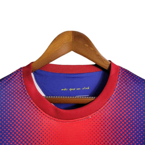 Camisa Manga Longa Retrô Barcelona I (Home) 12/13 - Torcedor Masculina - Vermelho e Azul