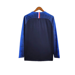 Camisa Manga Longa Retrô França I (Home) 2018 - Torcedor Masculina - Azul