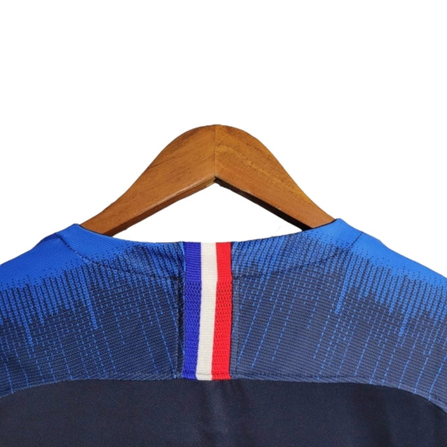 Camisa Manga Longa Retrô França I (Home) 2018 - Torcedor Masculina - Azul