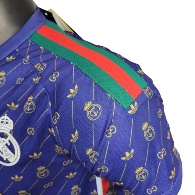 Camisa Real Madrid Edição Especial GUCCI 24/25 - Jogador Masculina - Azul