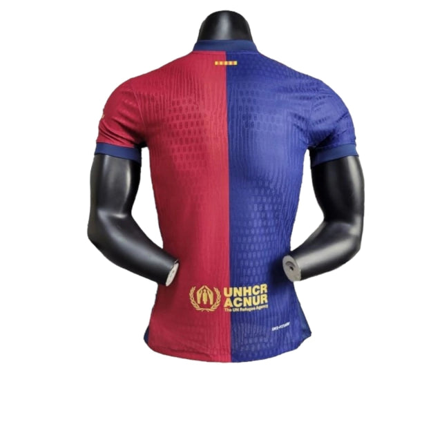 Camisa Barcelona I (Home) 24/25 - Jogador Masculina - Vermelho e Azul