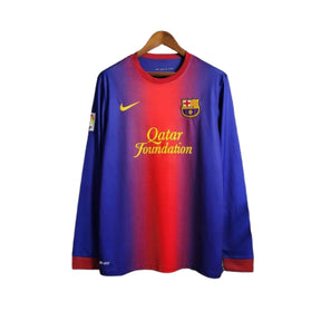 Camisa Manga Longa Retrô Barcelona I (Home) 12/13 - Torcedor Masculina - Vermelho e Azul