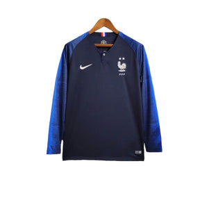 Camisa Manga Longa Retrô França I (Home) 2018 - Torcedor Masculina - Azul