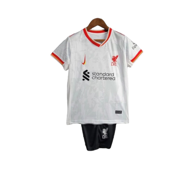 Conjunto Infantil Liverpool II (Away) 24/25 - Branco