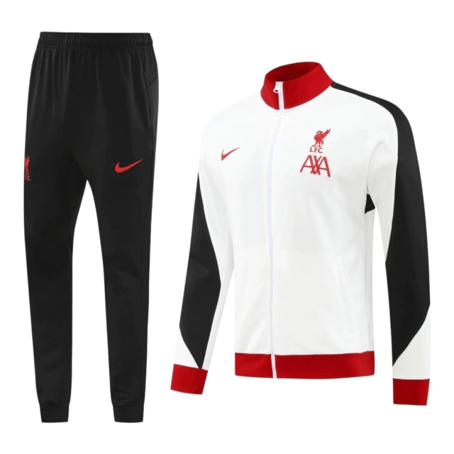 Conjunto Liverpool 2024 - Branco e Preto com Zíper