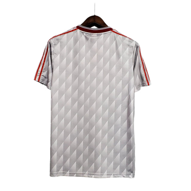 Camisa Retrô Liverpool II (Away) 1989 - Torcedor Masculina - Cinza - Manto Elegante