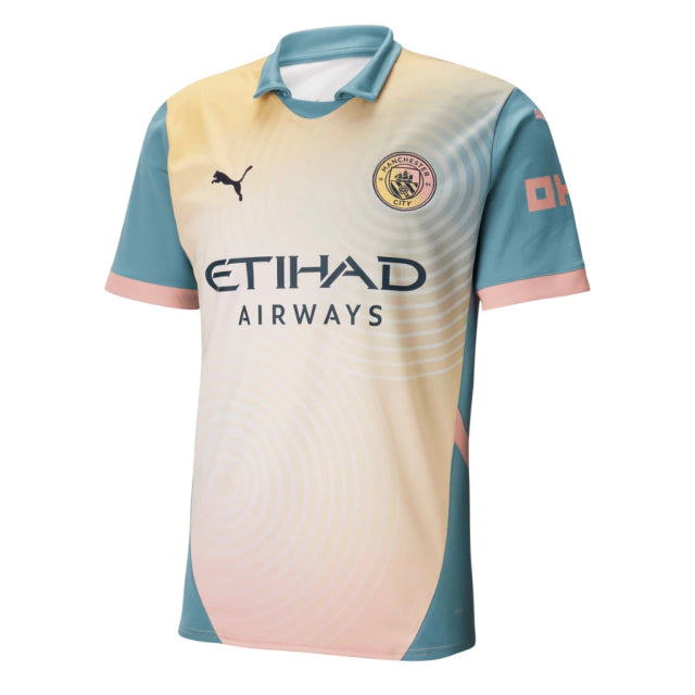 Manchester City IV (Fourth) 24/25 Shirt - Men's Fan Shirt - Blue and Pink 