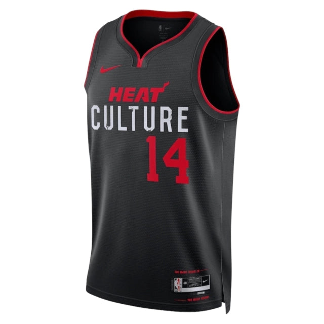 Camiseta Regata Miami Heat 23/24 - Masculina - Preto e Vermelho