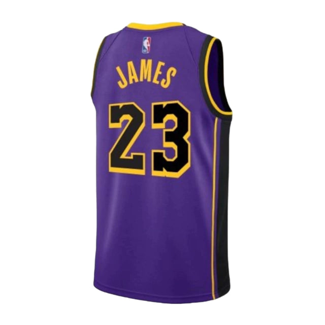 Camiseta Regata Los Angeles Lakers 23/24 - Masculina - Roxo e Amarelo