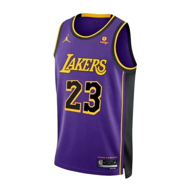 Camiseta Regata Los Angeles Lakers 23/24 - Masculina - Roxo e Amarelo