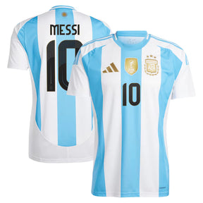 Camisa Seleção Argentina Personalizada (Home) 2024 - Torcedor Masculina - Branco e Azul