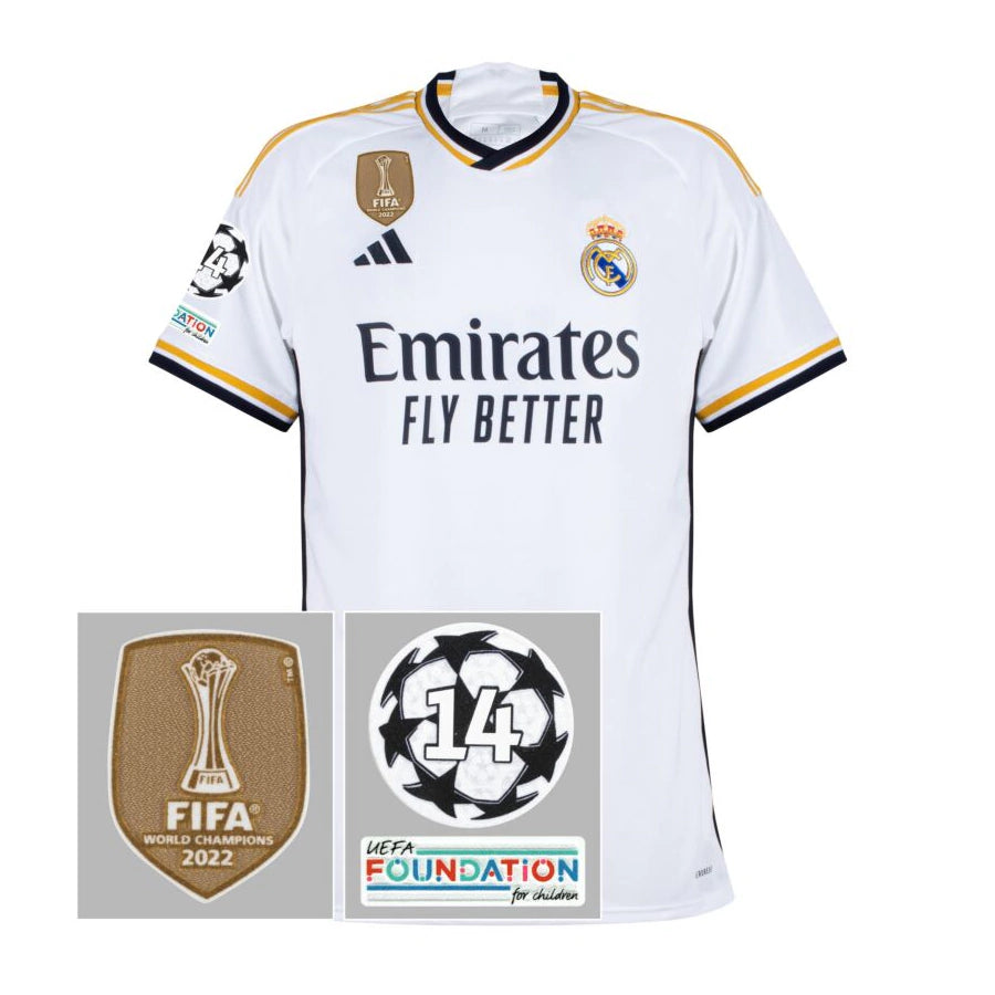 Camisa Real Madrid I (Home) 23/24 - Torcedor Masculina - Branco