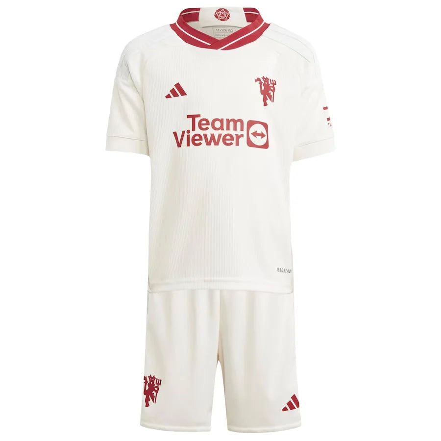 Conjunto Infantil Manchester United III (Third) 23/24 - Branco