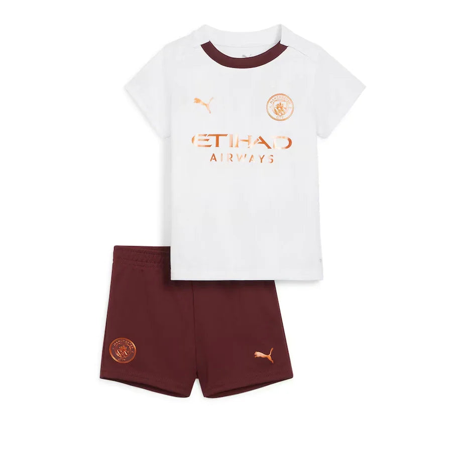 Conjunto Infantil Manchester City II (Away) 23/24 - Branco