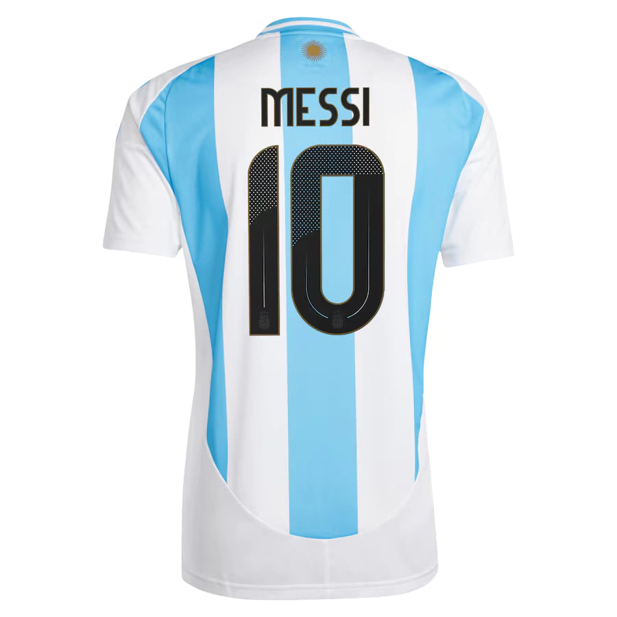 Camisa Seleção Argentina Personalizada (Home) 2024 - Torcedor Masculina - Branco e Azul